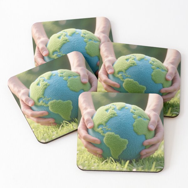 Item preview, Hands Gently Holding Green Earth Ball Symbolizing Environmental Protection Sustainability Care Responsibility Future Hope designed and sold by Mimoshi ⭐⭐⭐⭐⭐.