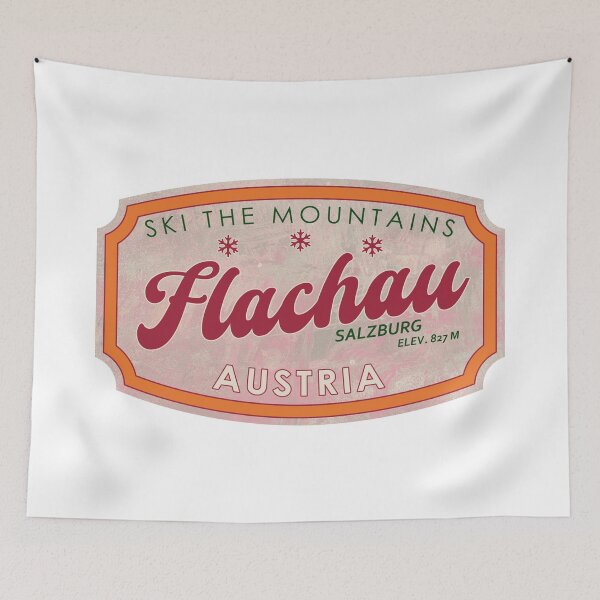 Item preview, Flachau, Austria, Salzburg, Ski, textured skiing badge designed and sold by Wanderful-roads.