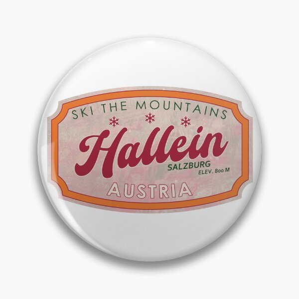 Item preview, Hallein, Austria, Salzburg, Ski, textured skiing badge designed and sold by Wanderful-roads.