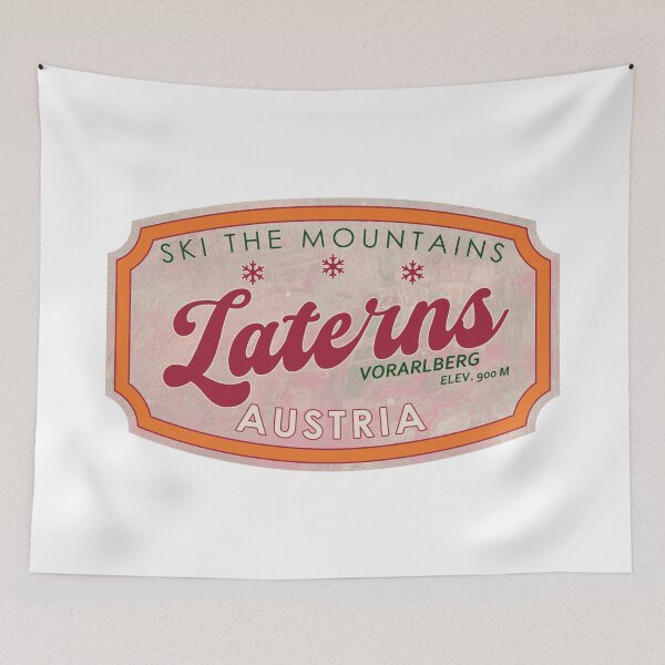 Item preview, Laterns, Austria, Vorarlberg, Ski, textured skiing badge designed and sold by Wanderful-roads.