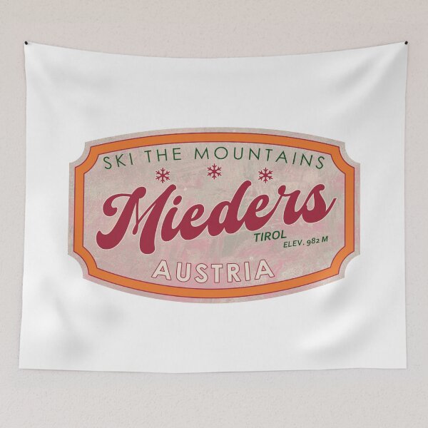 Item preview, Mieders, Austria, Tirol, Ski, textured skiing badge designed and sold by Wanderful-roads.