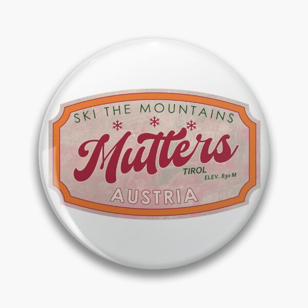 Item preview, Mutters, Austria, Tirol, Ski, textured skiing badge designed and sold by Wanderful-roads.