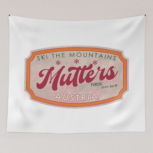 Item preview, Mutters, Austria, Tirol, Ski, textured skiing badge designed and sold by Wanderful-roads.