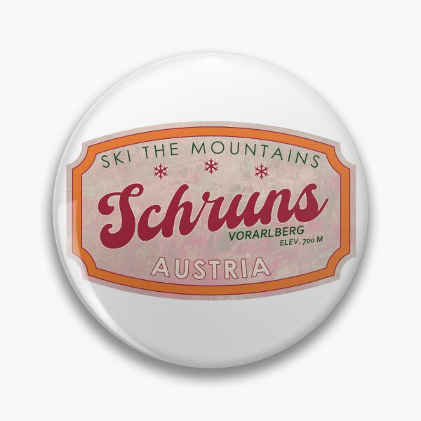 Item preview, Schruns, Austria, Vorarlberg, Ski, textured skiing badge designed and sold by Wanderful-roads.