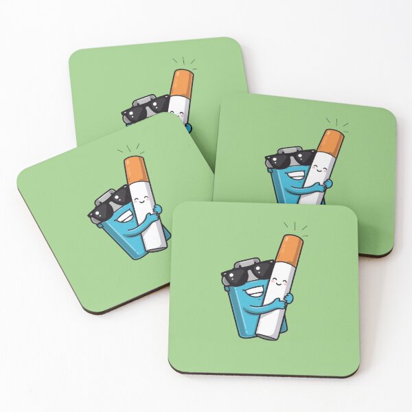 Item preview, Happy Lighter & Cigarette Cartoon – Fun Duo Illustration, Playful & Cheerful Design designed and sold by PixelVibe782.