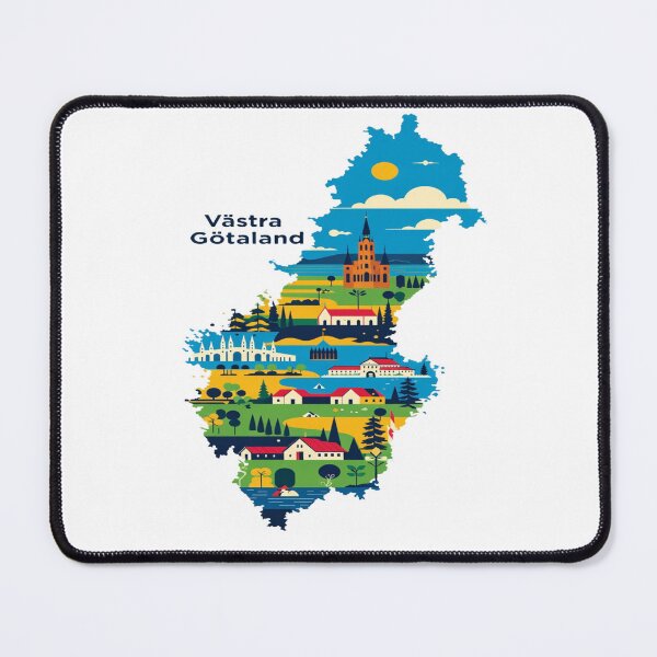 Item preview, Västra Götaland Sweden Map Illustration | Scandinavian Travel Landmark Art Design designed and sold by Sushikidsntod.