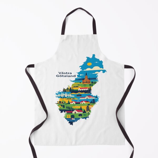 Item preview, Västra Götaland Sweden Map Illustration | Scandinavian Travel Landmark Art Design designed and sold by Sushikidsntod.
