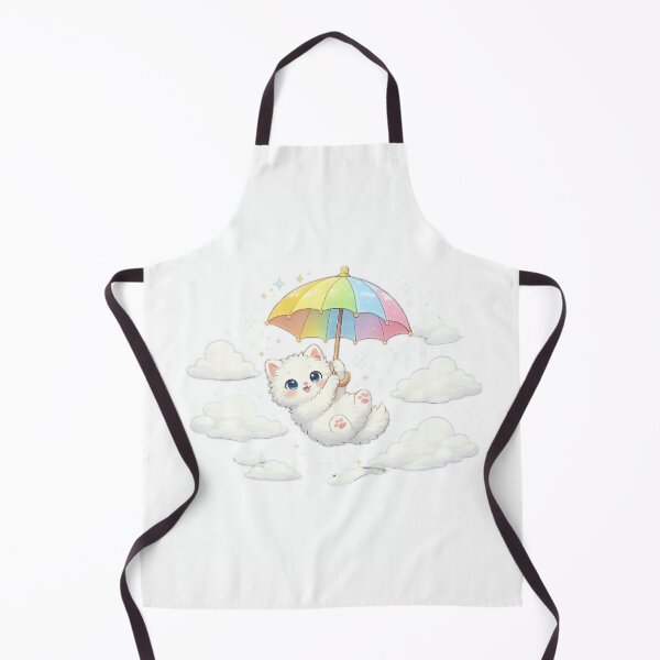 Item preview, Cute Kawaii White Kitten Floating☁️? designed and sold by HedayatDesign.