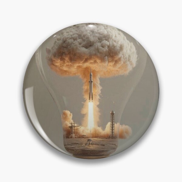Item preview, Rocket Launch Idea in Light Bulb Surreal Art designed and sold by Aram92Designs.