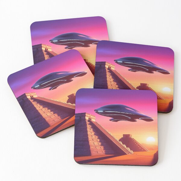 Item preview, Ancient Future – Pyramids & Spaceship Sunset Scene designed and sold by Dogandesighn.
