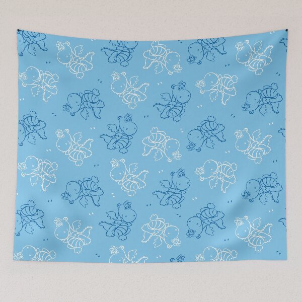 Item preview, Blue unicorn dragon cartoon designed and sold by montip-shop.