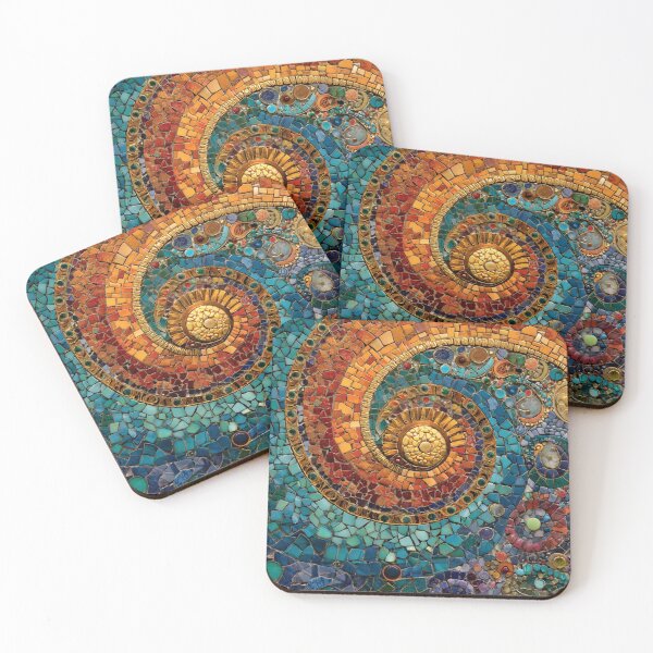 Item preview, Gaudi Inspired Colorful Mosaics Tile Whirlwind Pattern designed and sold by GrinGalore.