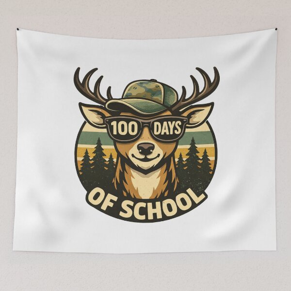Item preview, 100 Days of School Deer T-shirt Design designed and sold by JaaCreativeShop.