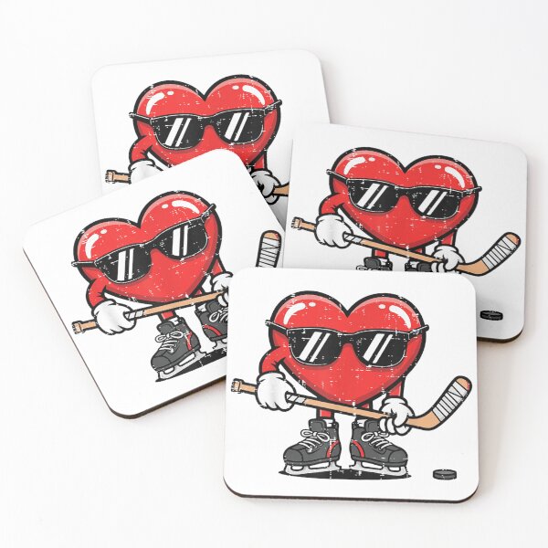 Item preview, Cool Red Heart Character Playing Ice Hockey With Sunglasses And Skates designed and sold by Capisedo.