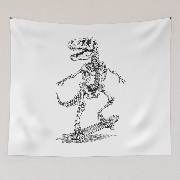Item preview, Skater Skateboarder Trex Skeleton Funny Animal Skateboarding designed and sold by GrandeDuc.