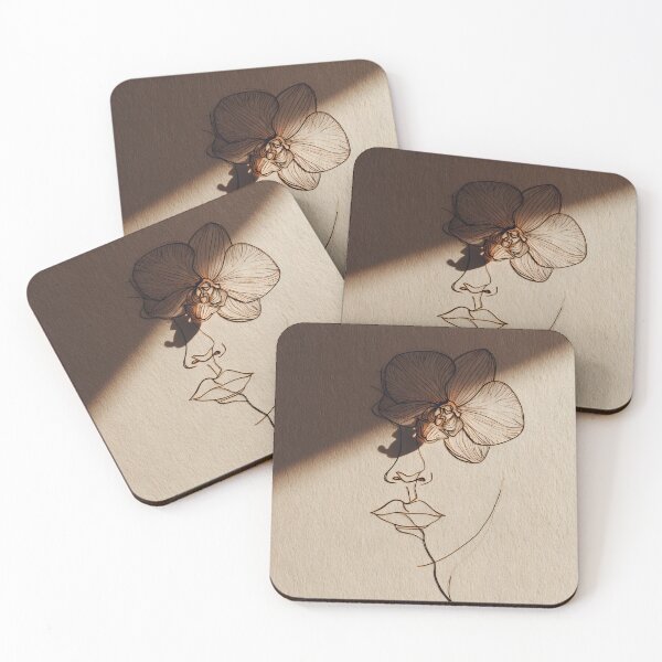 Item preview, The Silent Muse | Minimalist Orchid Line Art with Sunlight Shadows designed and sold by FlowNestStudio.
