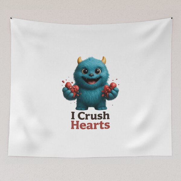 Item preview, I Crush Hearts – Funny Valentine Monster designed and sold by PRfoxy.