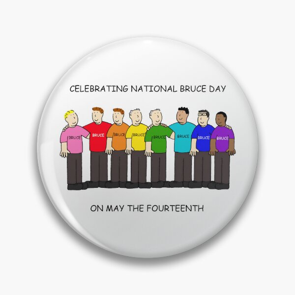 Item preview, National Bruce Day May 14th Cartoon Group of Men designed and sold by KateTaylor.