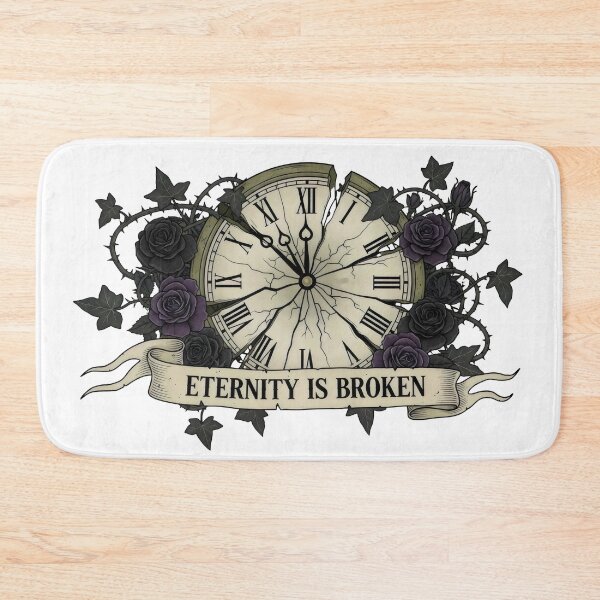 Item preview, Broken Clock Gothic Art – Eternity is Broken, Dark Roses Time Mortality Memento Mori Design designed and sold by Luminari Creations.