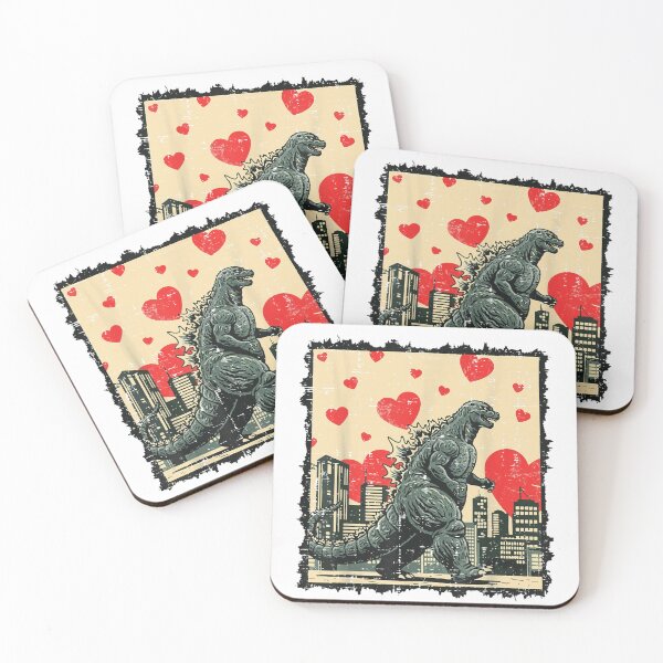 Item preview, Giant Monster Walking Through City With Floating Red Hearts Art designed and sold by Phil Ben.