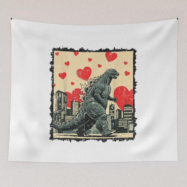 Item preview, Giant Monster Walking Through City With Floating Red Hearts Art designed and sold by Phil Ben.