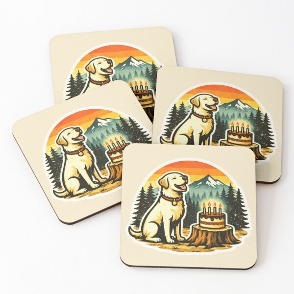 Item preview, Labrador Celebration Pawprint Trail – Retro Sunset Adventure Retriever designed and sold by PawPrintCustom.
