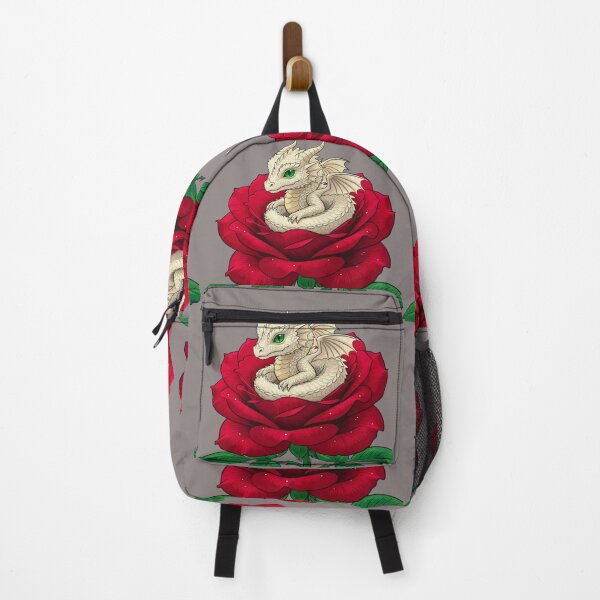 Item preview, White Baby Dragon Nestled in a Red Rose designed and sold by MBBialyPiksel.