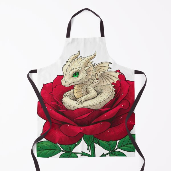 Item preview, White Baby Dragon Nestled in a Red Rose designed and sold by MBBialyPiksel.