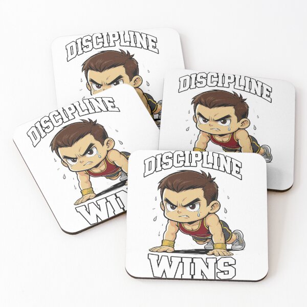 Item preview, Discipline Wins – Gym Motivation Cartoon Athlete PNG | Workout Mindset Fitness Illustration designed and sold by CozyPops.