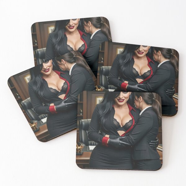 Item preview, Cassandra hugs executive in professional office designed and sold by CathryneDelamort.