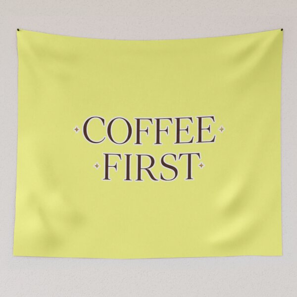 Item preview, Aesthetic Coffee First Minimalist Typography Quote for Caffeine Lovers and Baristas designed and sold by bvdesignart.