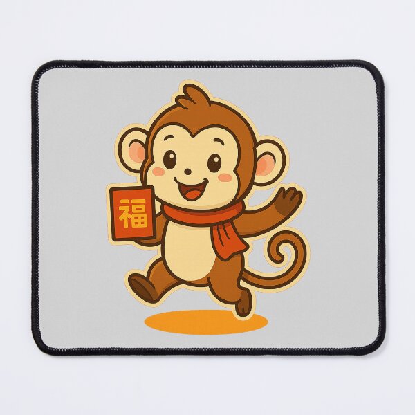 Item preview, Cute Zodiac Monkey – Festive Chinese New Year Cartoon Design designed and sold by BalloonNinja.