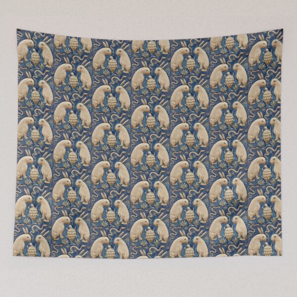 Item preview, Persian Mythical Animals Tile Art | Rabbits Snakes and Tortoise | Islamic Manuscript Illustration Print designed and sold by Tamas Das.
