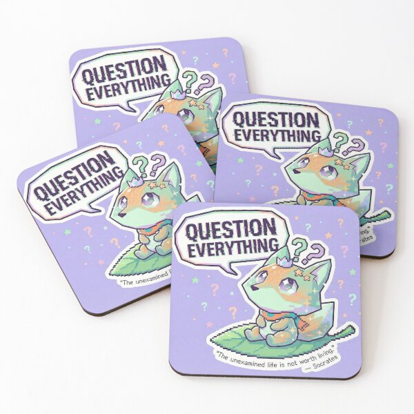 Item preview, Question Everything | Kawaii Glitch Fox & Socrates Philosophy Pixel Art designed and sold by stg-reigns.