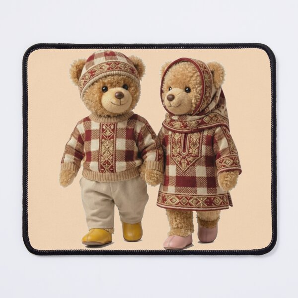 Item preview, Cozy Winter Teddy Bear Couple in Vintage Knitwear designed and sold by designwiss.