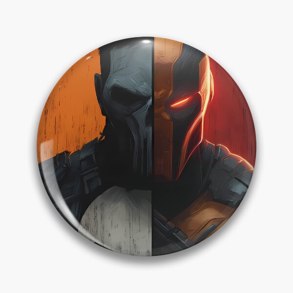 Item preview, Deathstroke Punisher Mashup Art - DC Marvel Split Face Vigilante Circle Art designed and sold by LoomisDreams.