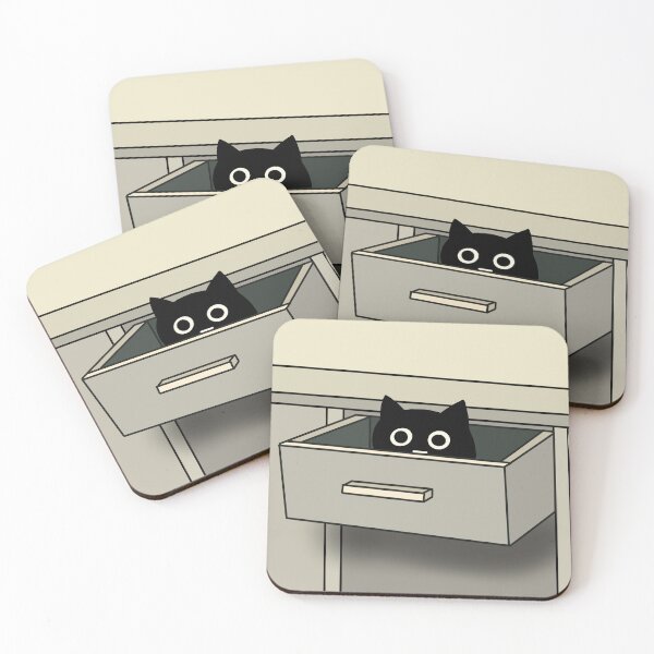 Item preview, Cat Hiding in a Drawer designed and sold by ThingsCatsDo.