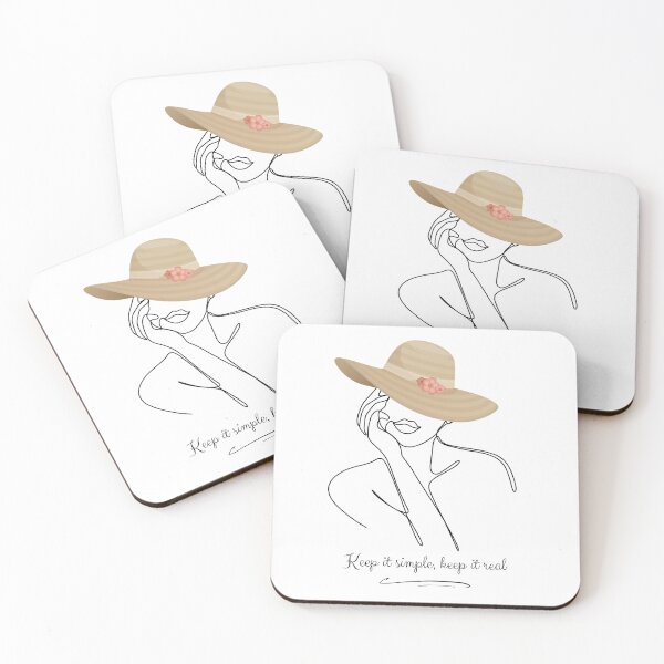 Item preview, Minimalist Woman Line Art with Sun Hat - "Keep it simple, keep it real" designed and sold by Best-Arch900.