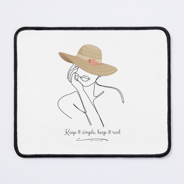 Item preview, Minimalist Woman Line Art with Sun Hat - "Keep it simple, keep it real" designed and sold by Best-Arch900.