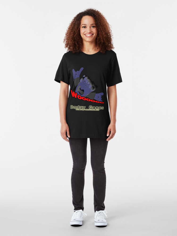 Alternate view of Dodgy Games "Woooooo" Shirt Slim Fit T-Shirt