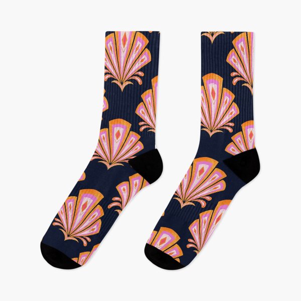 Item preview, Art Deco Damask - orange, pink and navy designed and sold by Home Cyn Home.
