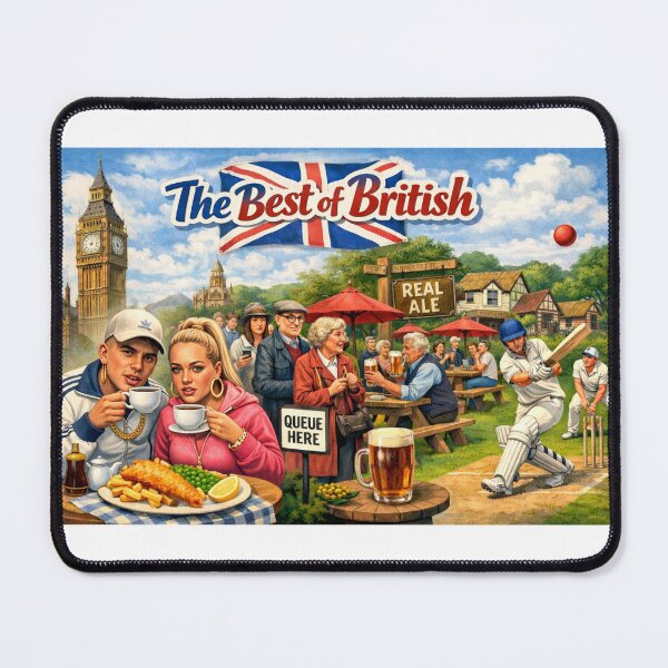 Item preview, The Best of British – Funny British Culture Illustration with Tea, Pub & Cricket designed and sold by GarnerSupplyCo.