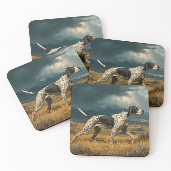 Item preview, English Pointer Dog in Mountain Landscape Painting designed and sold by PetsArt.