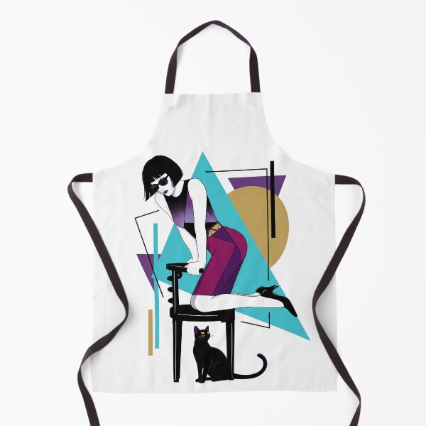 Item preview, Retro Fashionista with Black Cat designed and sold by TinyRed SpiralArt.