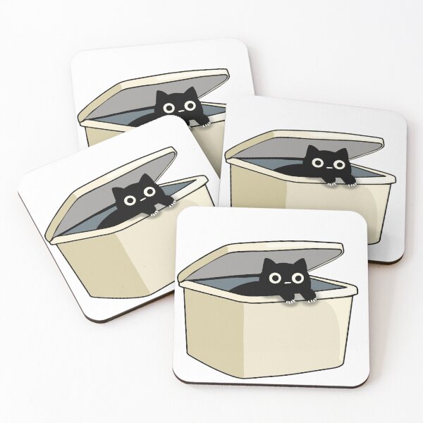 Item preview, Minimal Cat Hiding in a Storage Box designed and sold by ThingsCatsDo.