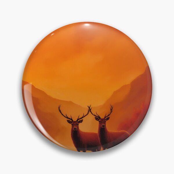 Item preview, Two Deer in a Fiery Landscape designed and sold by PetsArt.