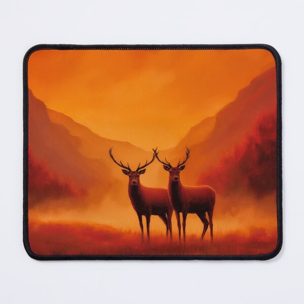 Item preview, Two Deer in a Fiery Landscape designed and sold by PetsArt.