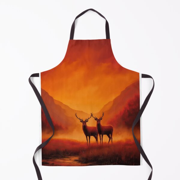 Item preview, Two Deer in a Fiery Landscape designed and sold by PetsArt.