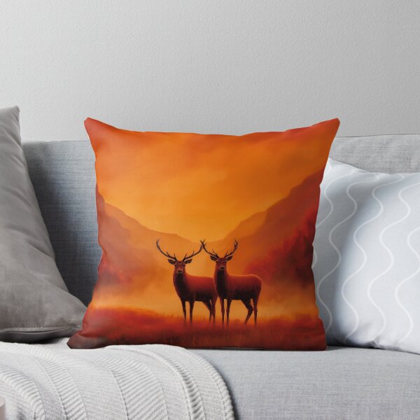 Item preview, Two Deer in a Fiery Landscape designed and sold by PetsArt.