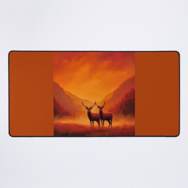 Item preview, Two Deer in a Fiery Landscape designed and sold by PetsArt.